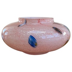 Jarrón de cristal de Murano rosa con murrinas