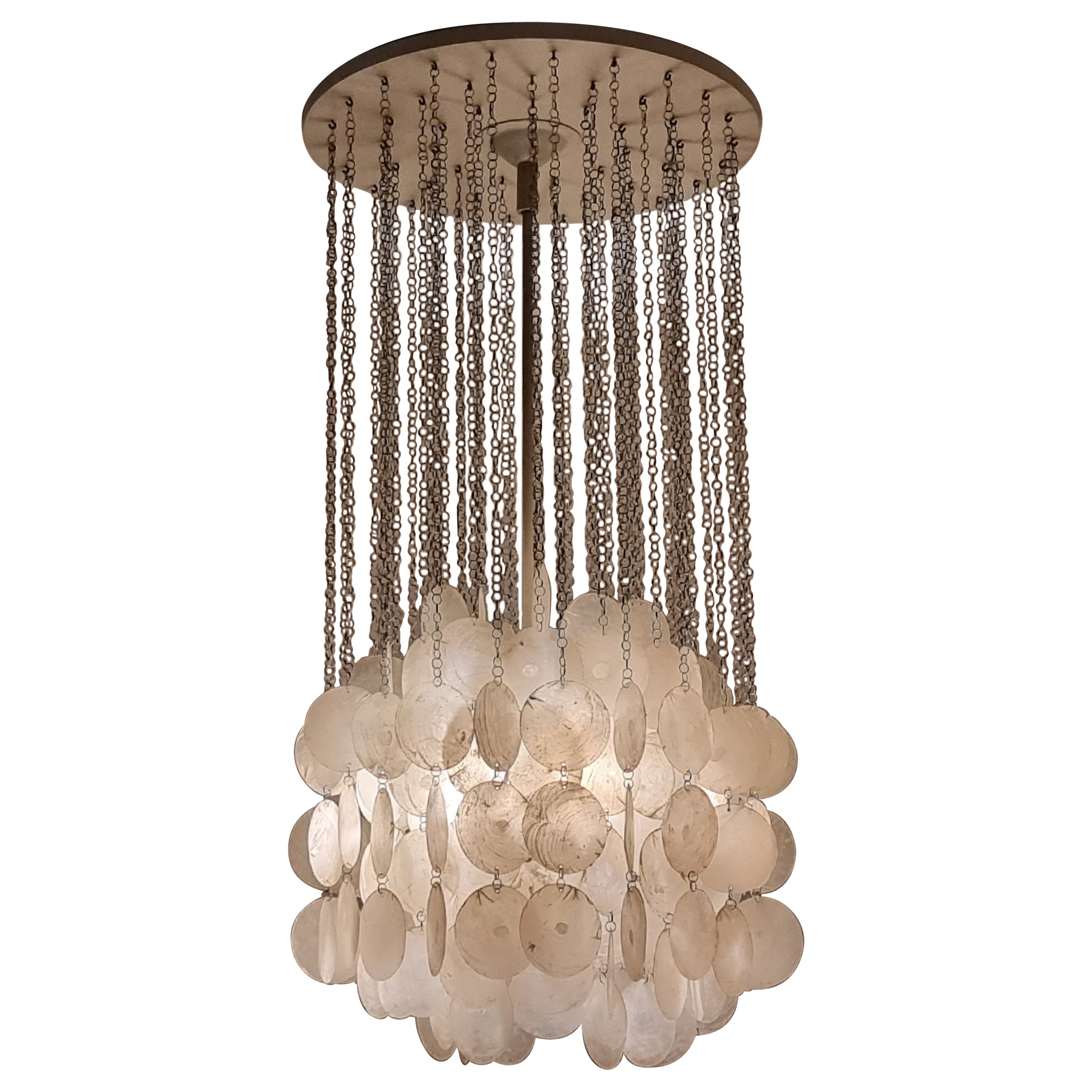 Fun 4DM Seashell chandelier by Verner Panton, 1960 For Sale