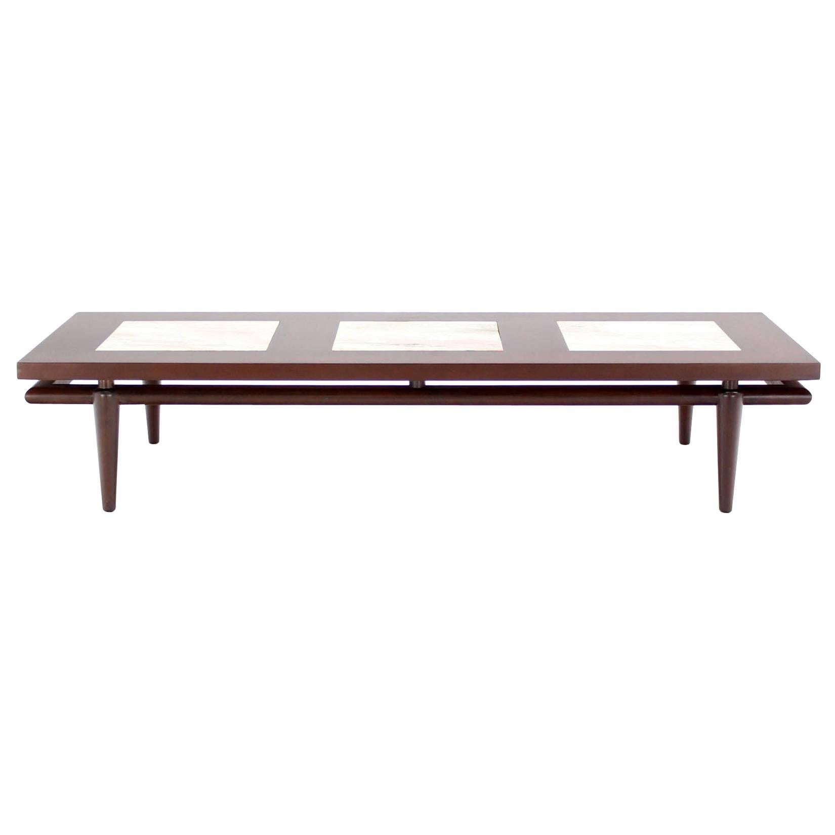 Floating Widdicomb  Marble Inserts Top Coffee Table For Sale