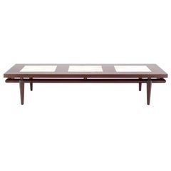 Floating Widdicomb  Marble Inserts Top Coffee Table