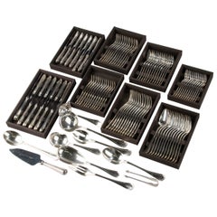 106-Piece Silver Plated Flatware for 12 Persons - Christofle - Model Spatours