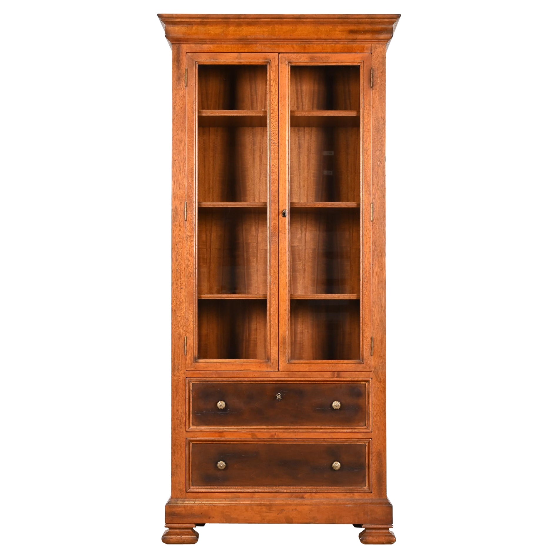 Baker Furniture Italian Provincial Maple Bibliotheque Bookcase Cabinet