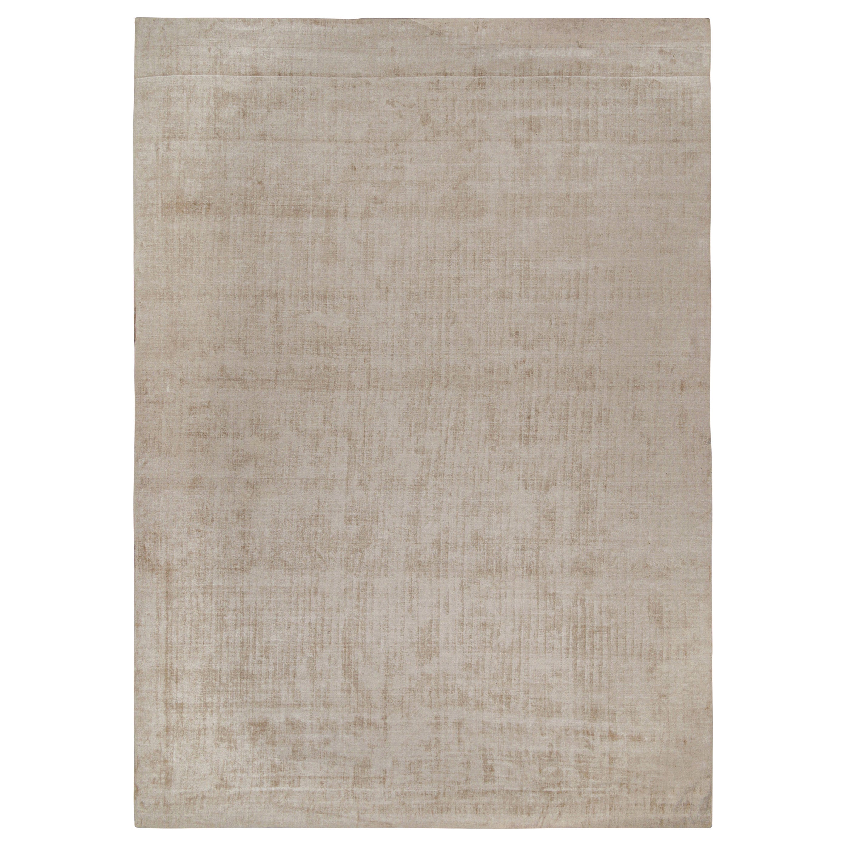 Rug and Kilim’s Modern Rug in Solid Beige For Sale at 1stDibs