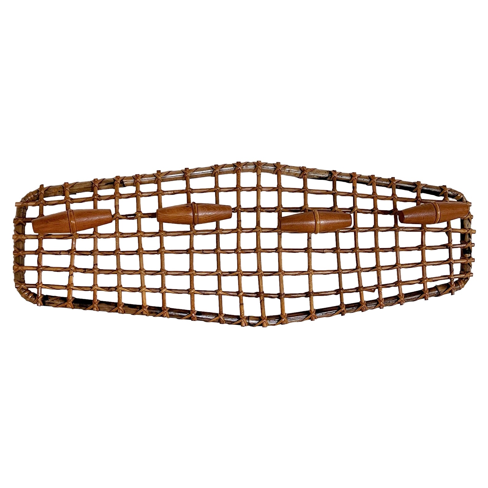 Italian Bamboo and Rattan Coat Hanger or Coat Rack, 1970s