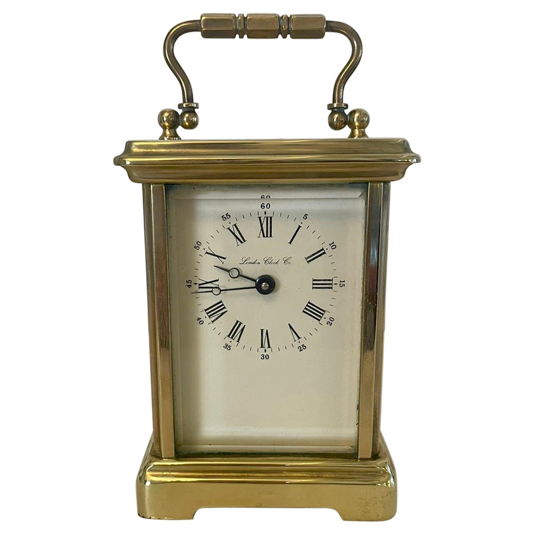 Antique Edwardian Quality Brass Carriage Clock  For Sale