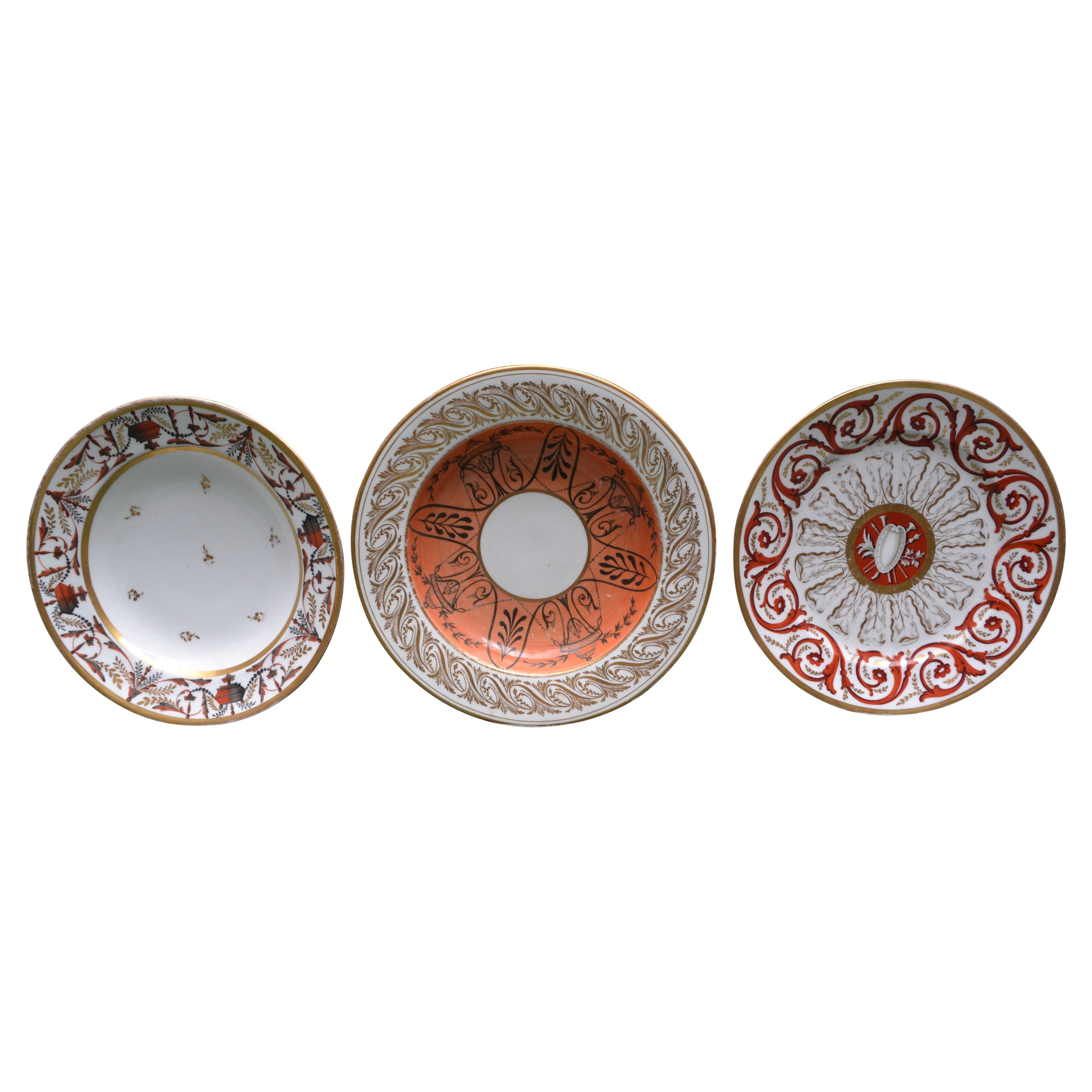 Three Early 19 Century Coalport,  Worcestor and Paris Porcelain Plates For Sale