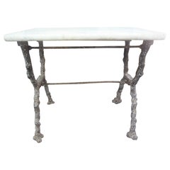 Rare 19th Century French Iron Arras Table With Marble Top