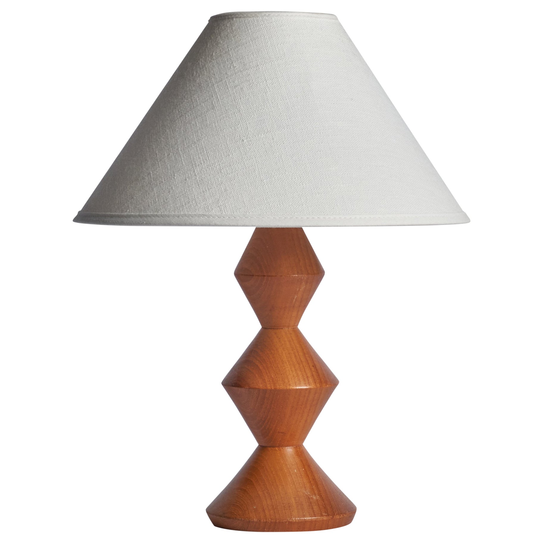 Schwedische Designerin, Tischlampe, Teakholz, Schweden, 1960er Jahre im Angebot