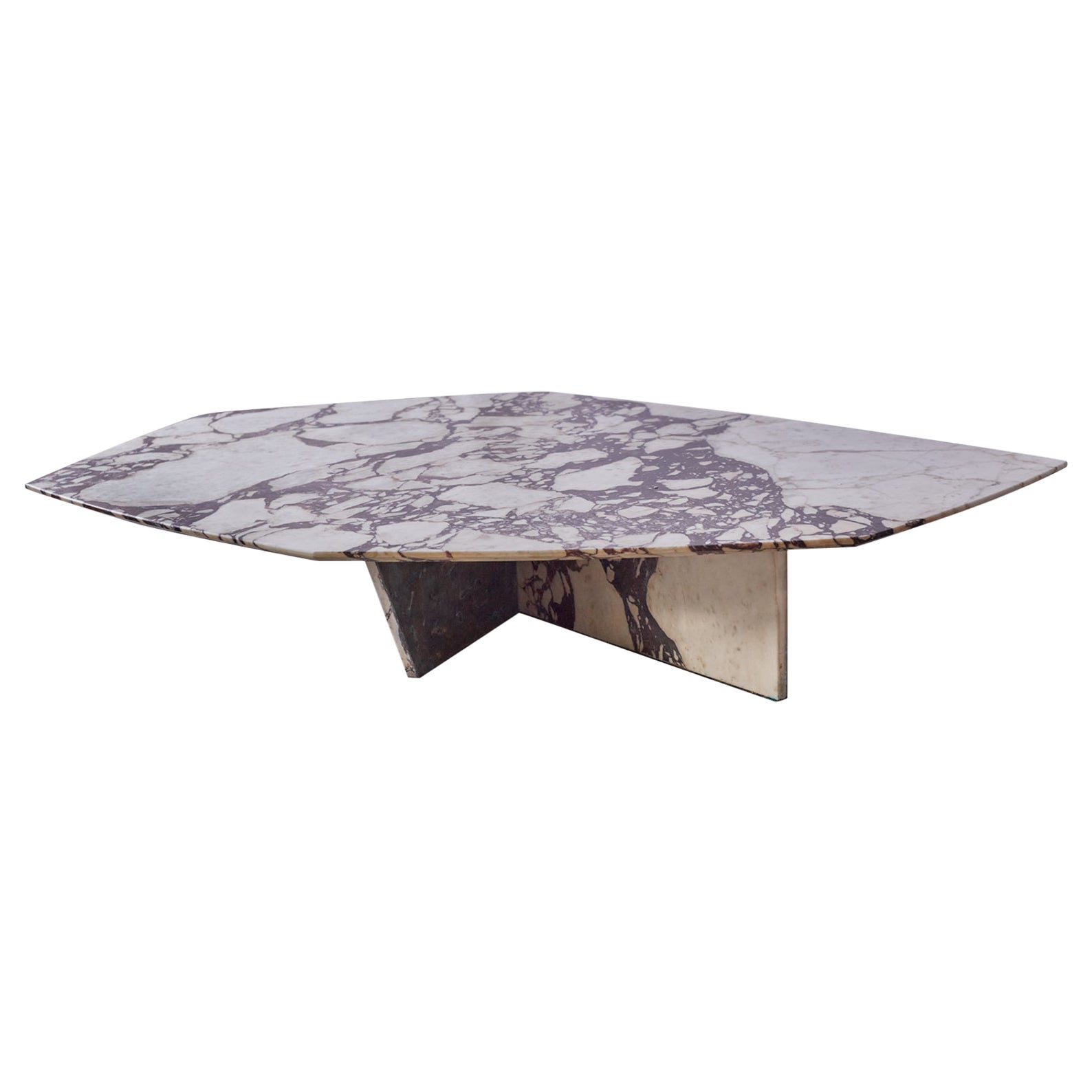Geometrik Calacatta Viola Medium Coffee Table by Atra Design For Sale
