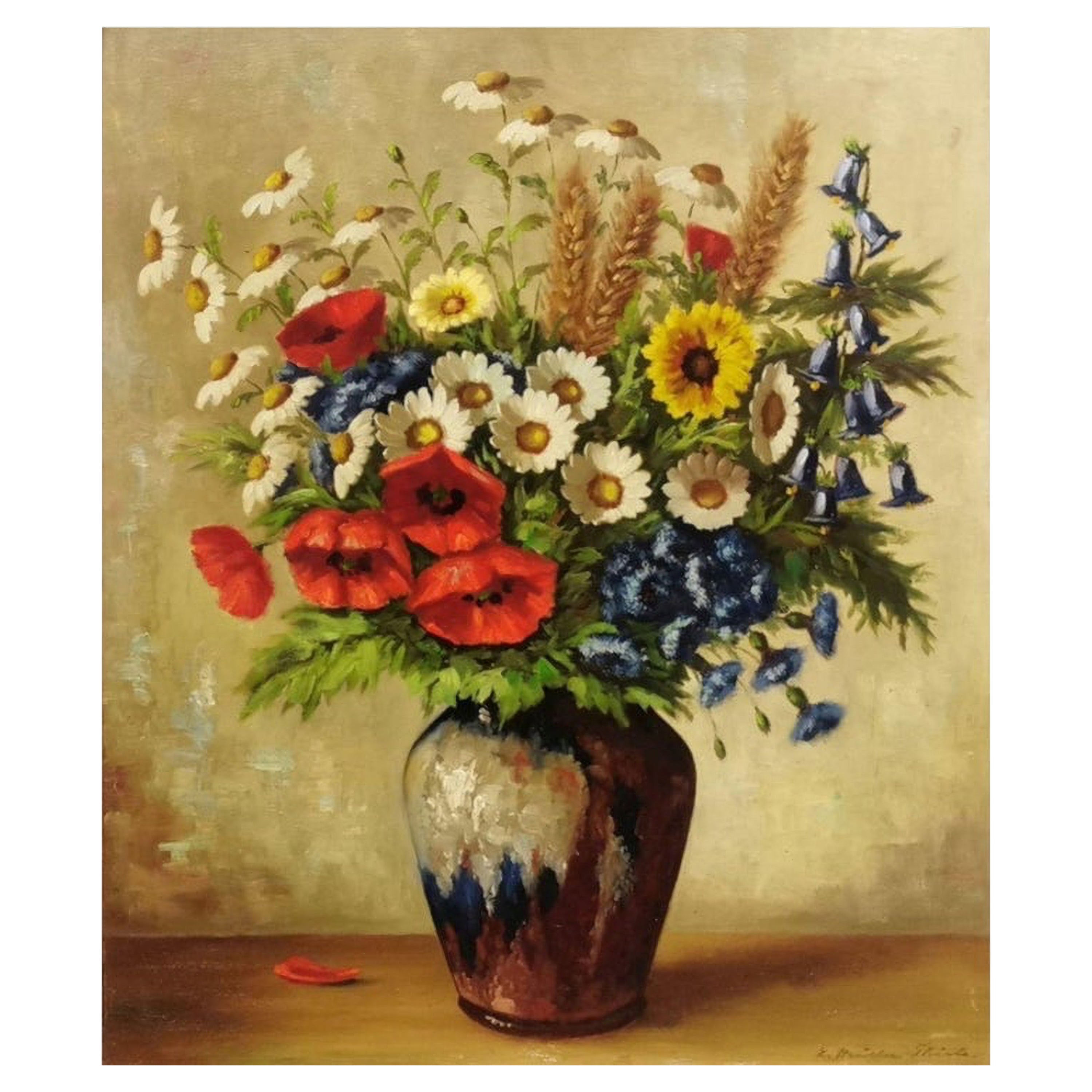 German Painter of the 19th Century "Flower Still Life" For Sale