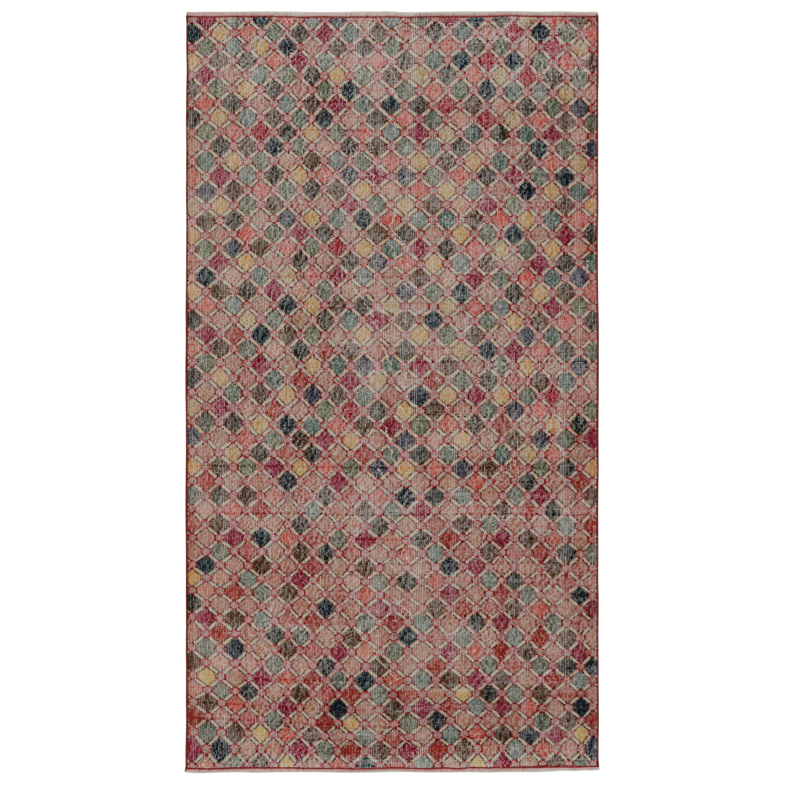 Vintage Zeki Müren Art-Deco-Teppich mit geometrischen Mustern, von Rug & Kilim im Angebot