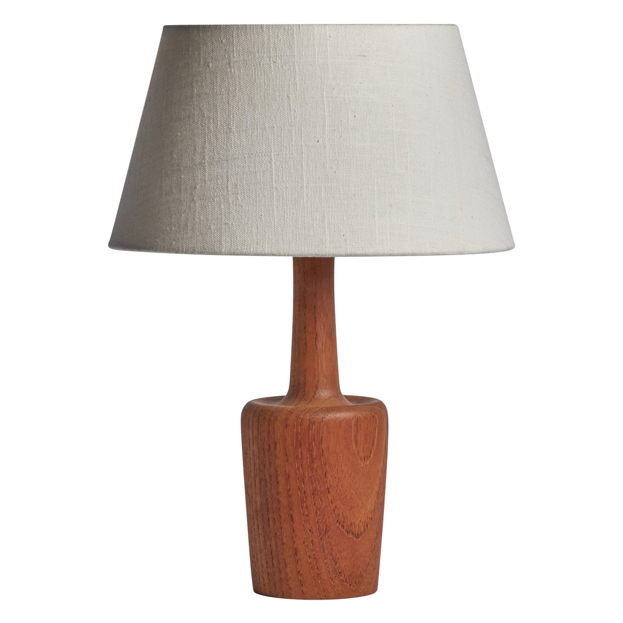 Swedish Designer, Table Lamp, Teak, Sweden, 1950s For Sale