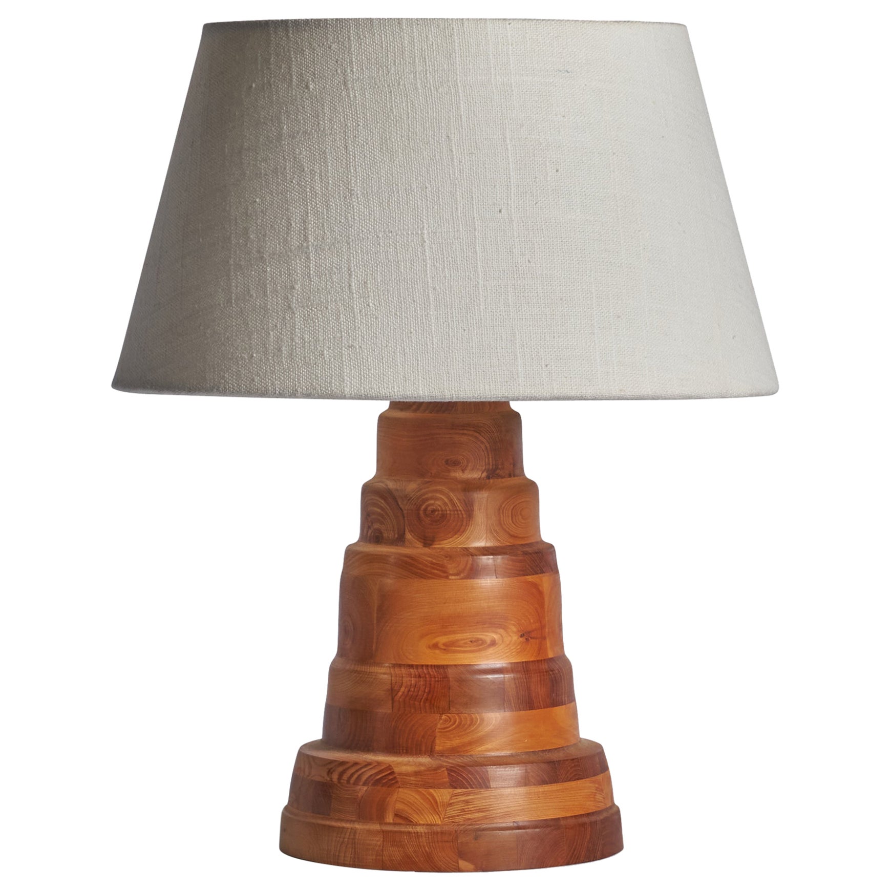 Swedish Designer, Table Lamp, Pine, Sweden, 1970s