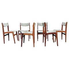 1960s Erik Buch teak framed Danish Dining Chairs