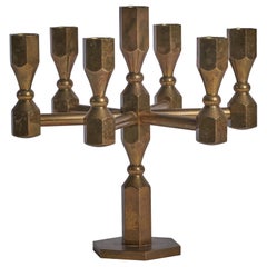 Gusum Metallslöjden, Candelabra, Brass, Sweden, 1970s