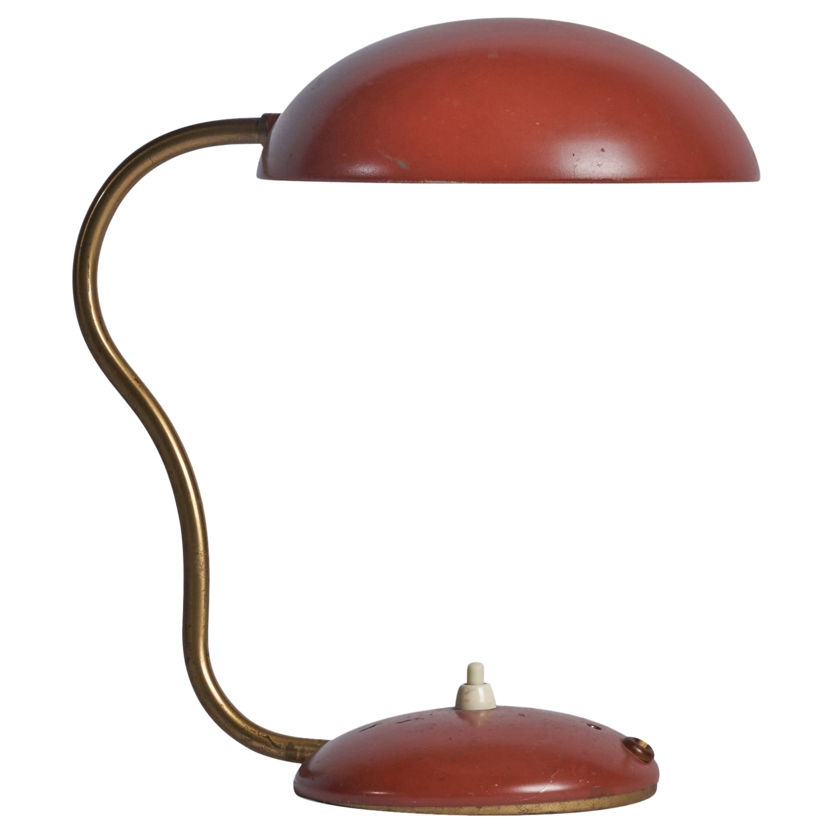 ASEA, Table Lamp, Brass, Metal, Sweden, 1940s For Sale