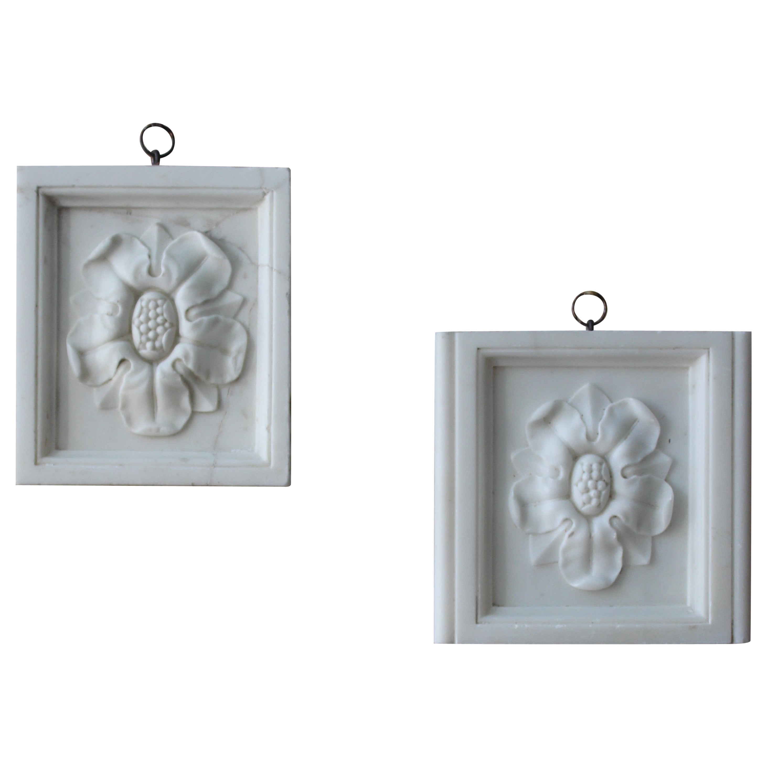 Late 19th & Early 20th C Pair of Marble Architectural Decorative Elements  For Sale