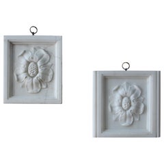 Late 19th & Early 20th C Pair of Marble Architectural Decorative Elements 