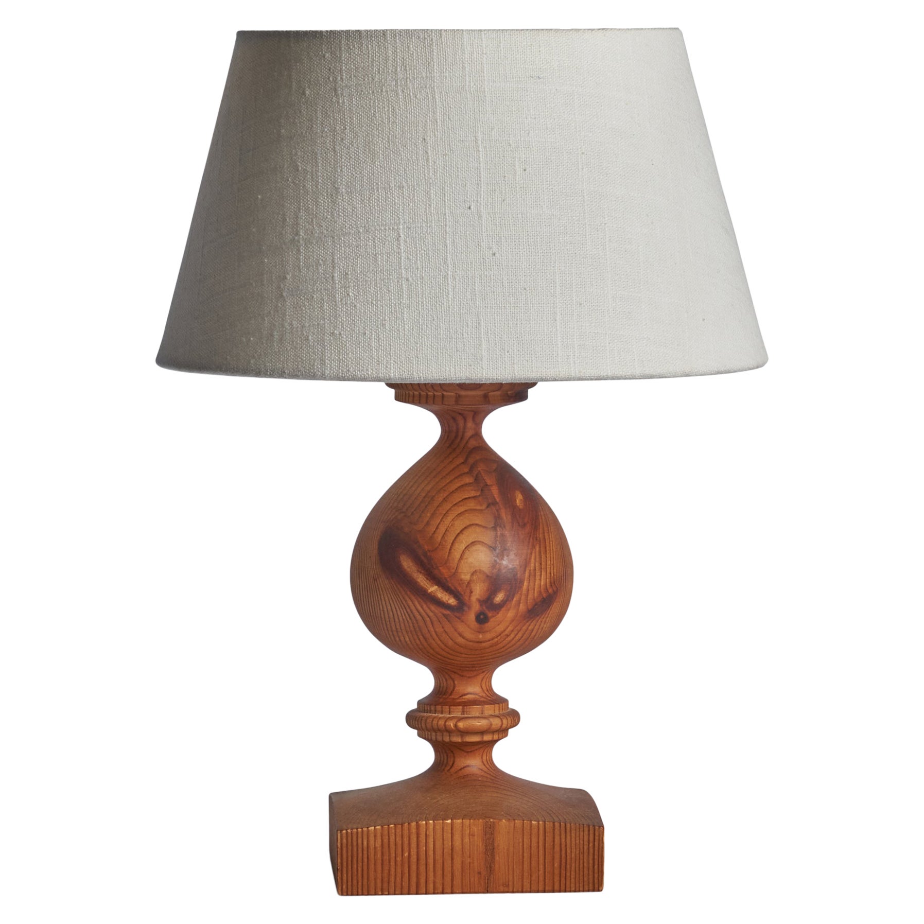 Leif Christensson, Table Lamp, Pine, Sweden, 1970s For Sale