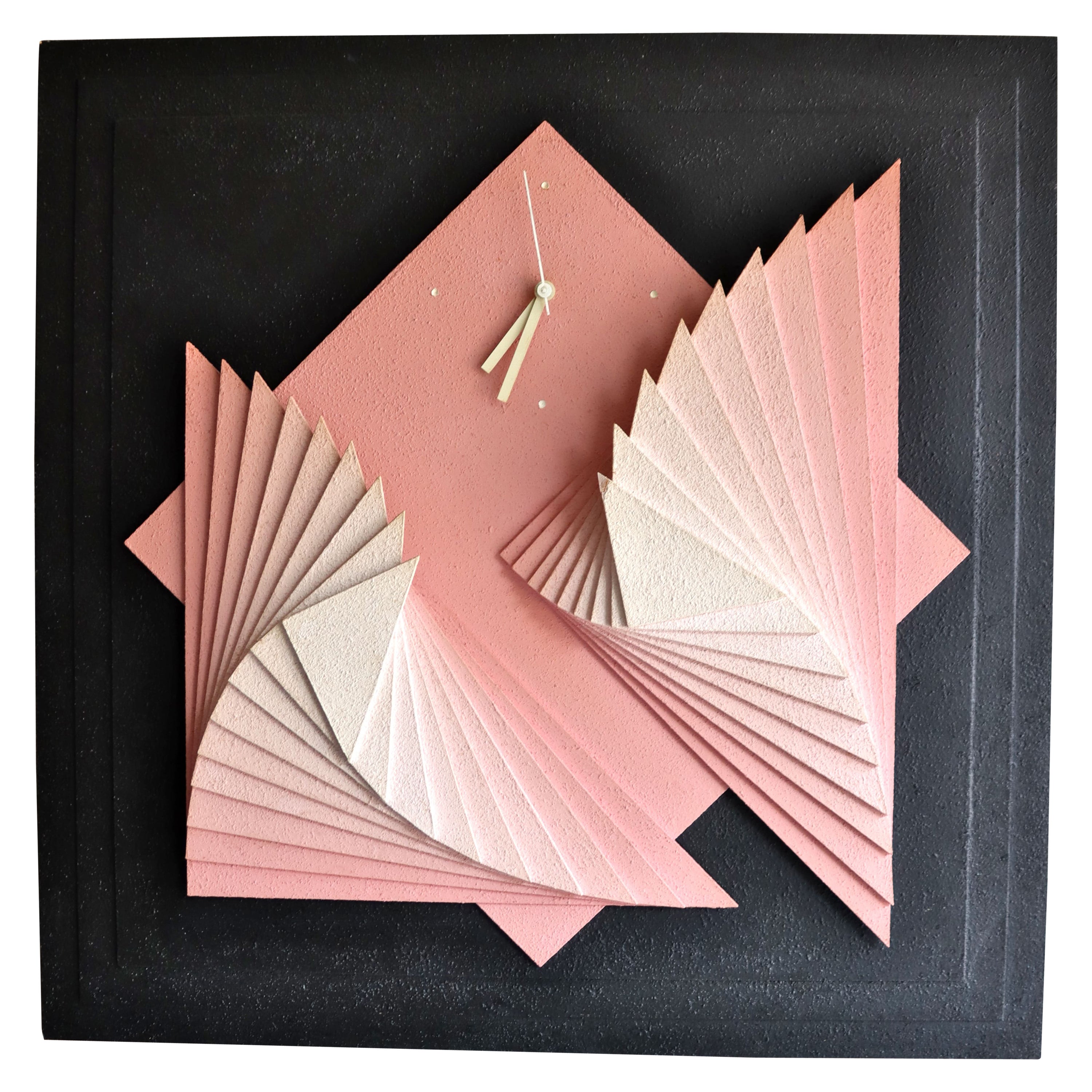 Memphis Wall Clock – Pink – Handmade – 1980s For Sale