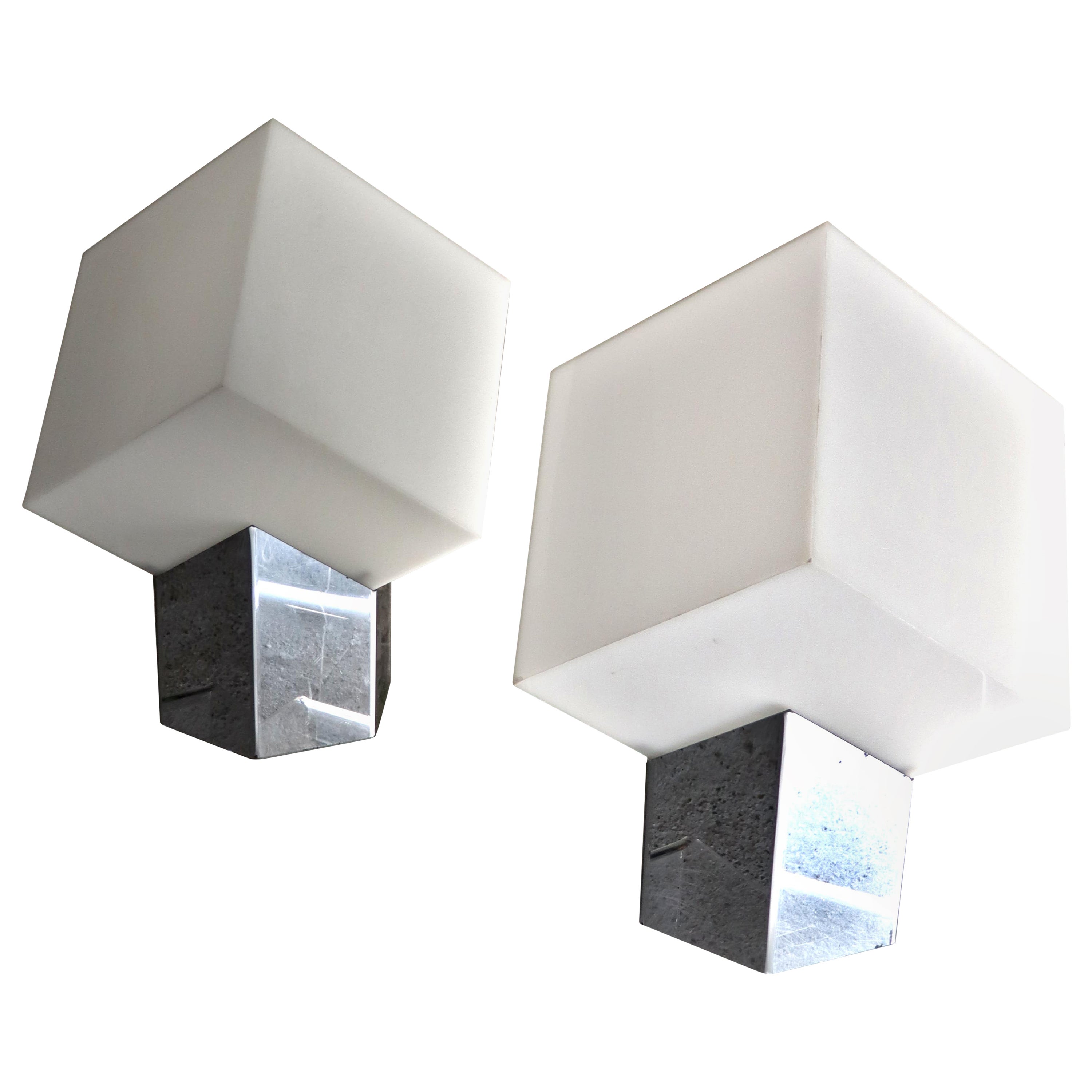 Raak – Cube Light – Set of 2 – Paul Driessen – Dutch – 1970s For Sale