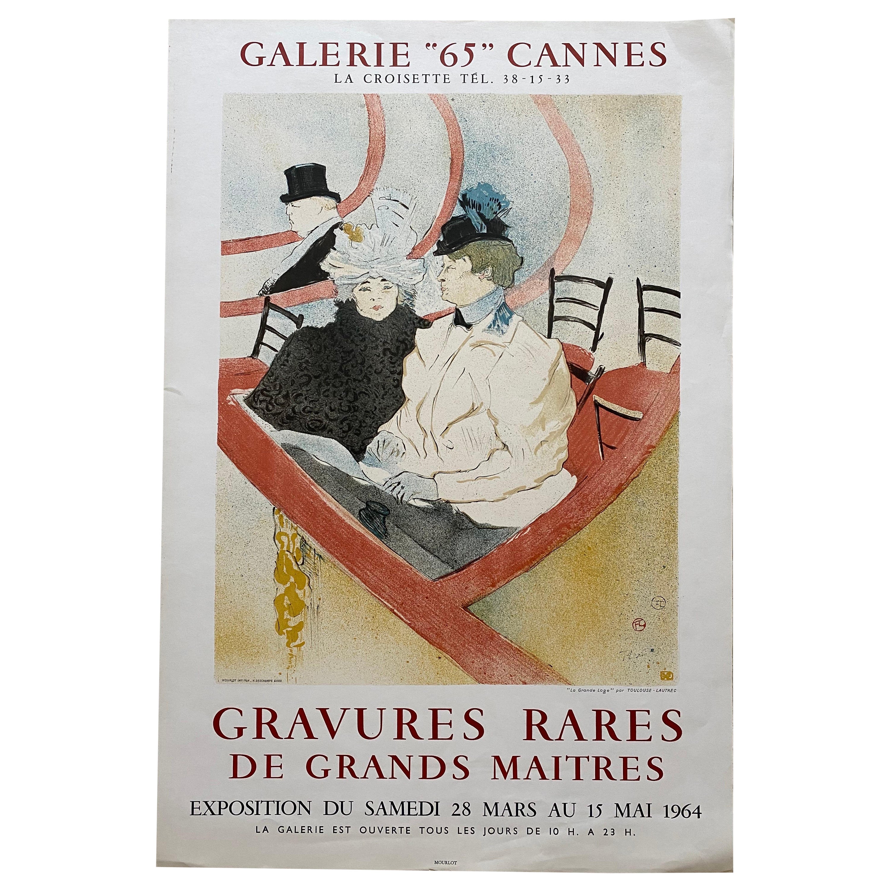 Henri de Toulouse Lautrec « La Grande Loge » Impression d'exposition par Mourlot, 1964