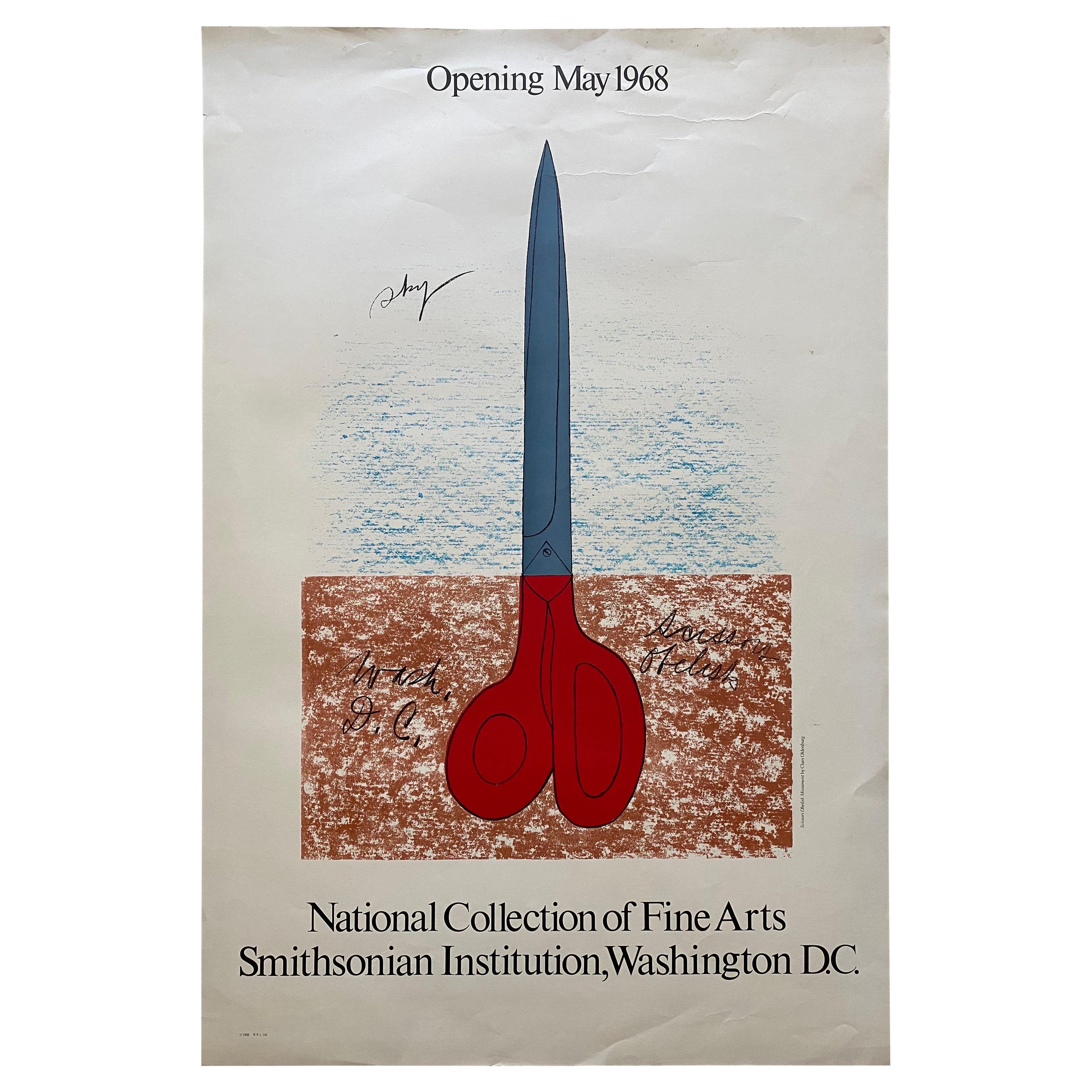 1968 Claes Oldenburg "Scissors Obelisk Monument" Advertisement Lithograph
