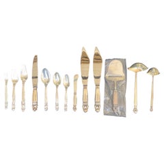 Georg Jensen Cubiertos de Plata de Ley con Diseño de Bellota, Servicio 10-12, 94 Piezas
