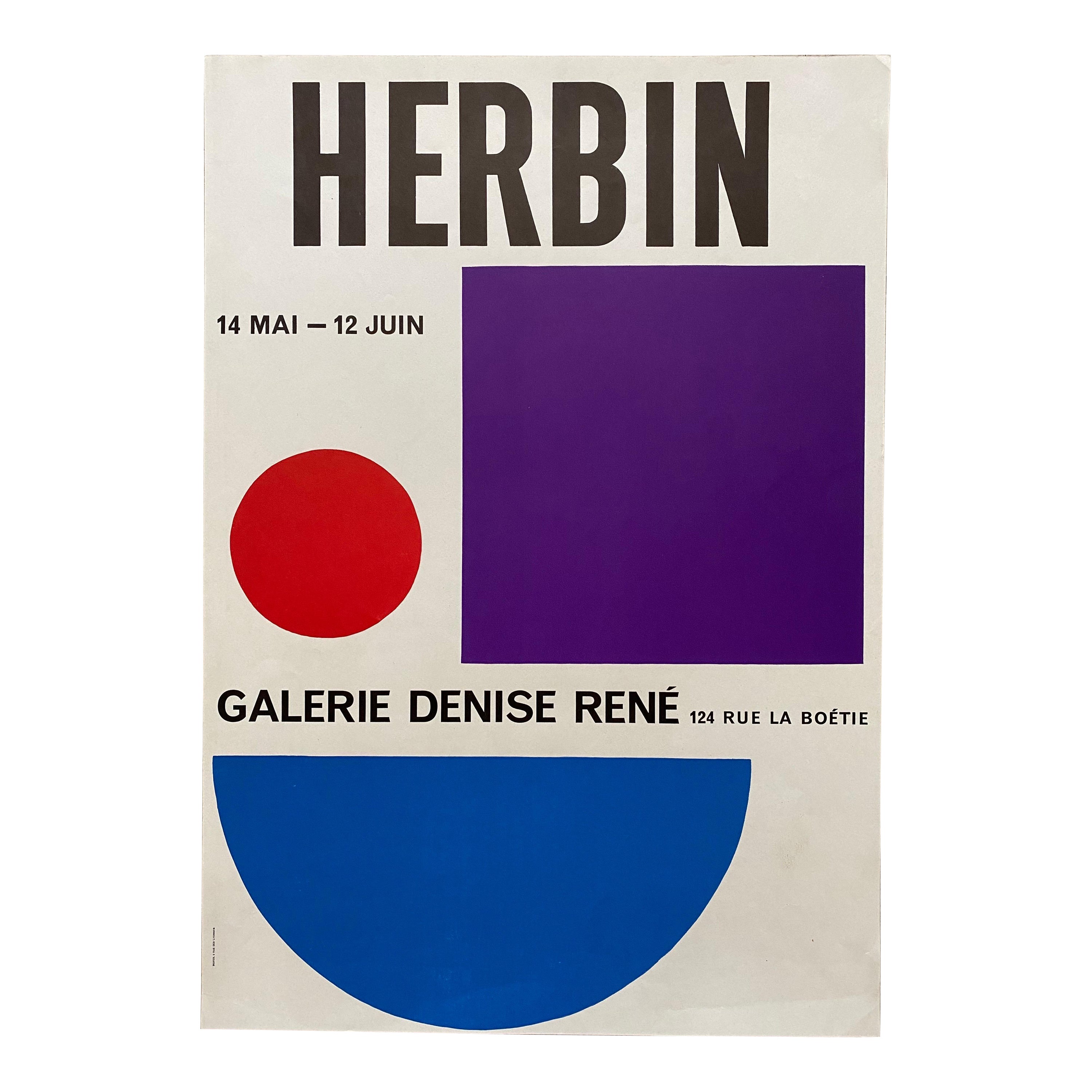 1954 Auguste Herbin Exhibition Print For Galerie Denise Rene, Paris 
