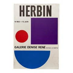 Retro 1954 Auguste Herbin Exhibition Print For Galerie Denise Rene, Paris 