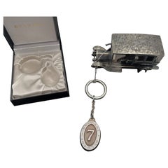 Vintage Bulgari Bvlgari Sterling Silver Lucky 7 Keychain New in Box