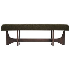 Banc artisanal en noyer foncé
