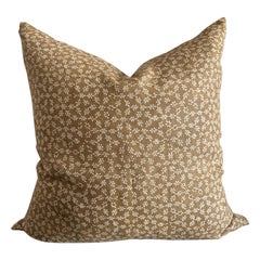 Auburn Floral Linen Pillow with Down Feather Insert