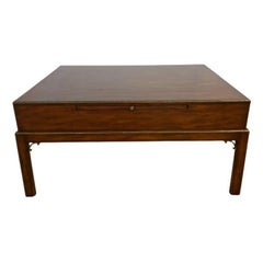 Theodore Alexander Campaign Style Coffee, Cocktail Table, Mahogany and Brass