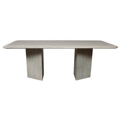 Vintage Italian travertine dining table, 1980's