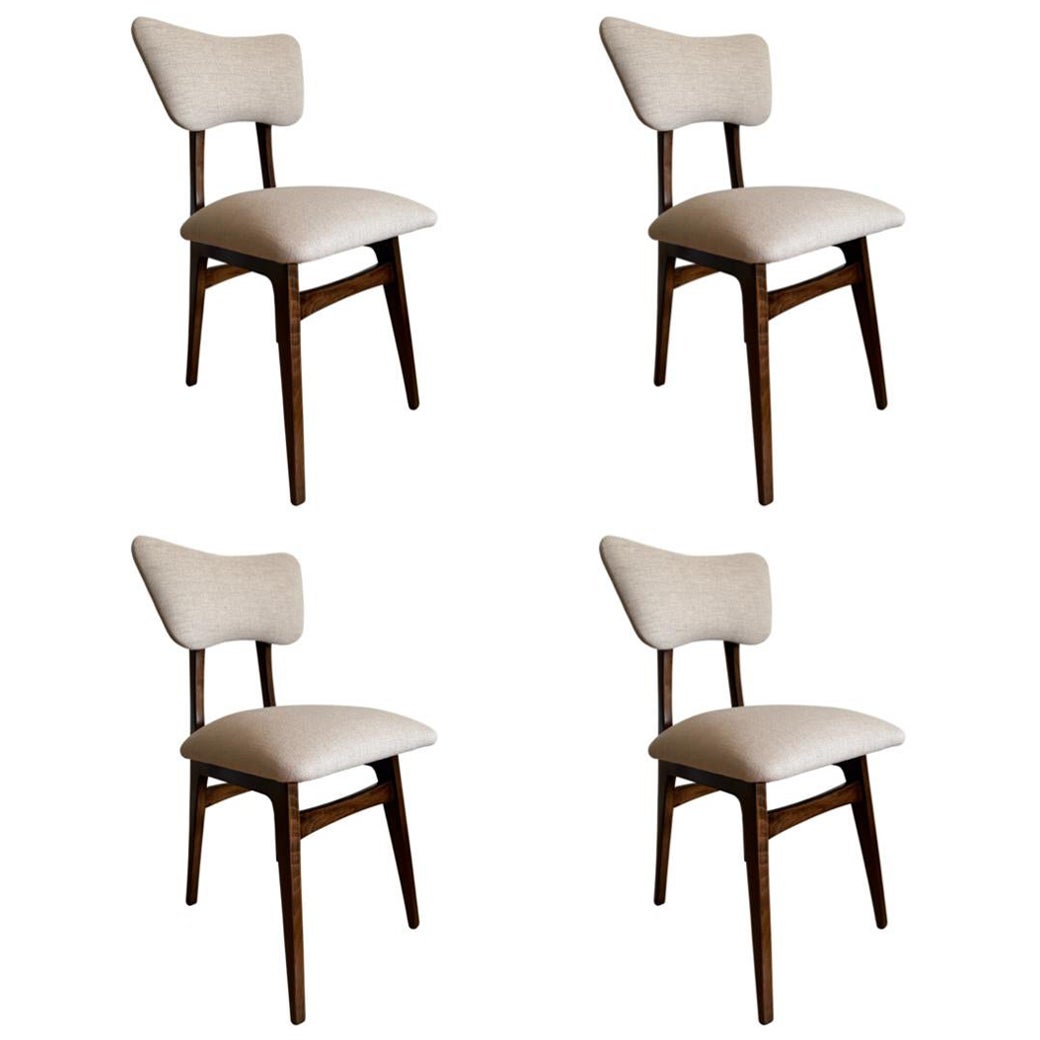Set of Four Midcentury Beige Dining Chairs, Europe, 1960s For Sale
