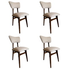 Vintage Set of Four Midcentury Beige Dining Chairs, Europe, 1960s