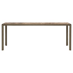 Frame Console, Emperador Dark top and Burnished Brass Metal Parts, Made in Italy