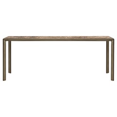 Frame Console, Emperador Dark top and Burnished Brass Metal Parts, Made in Italy