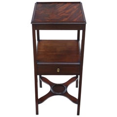  Antique quality mahogany washstand bedside table Georgian nightstand 19th C