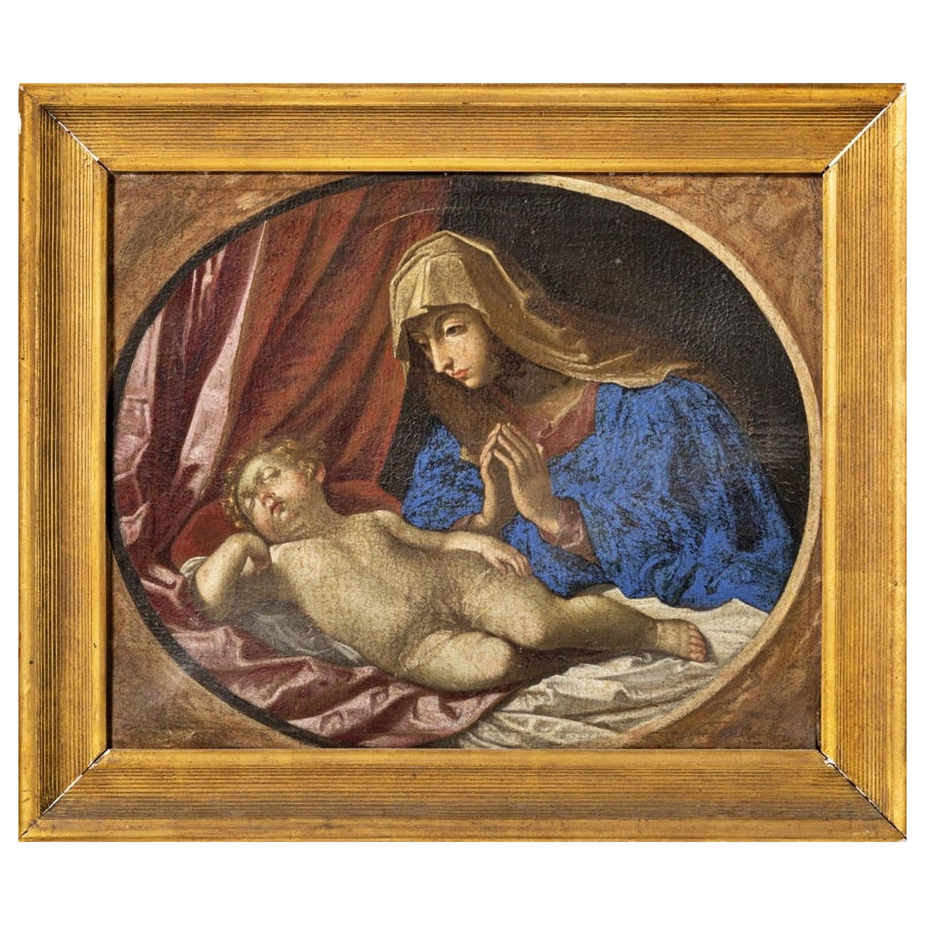 Our Lady with the Child Jesus 18th Century Italian School For Sale