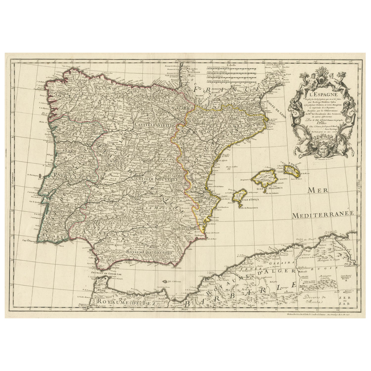 Old Map of Algarve Portugal 1920 Vintage Map of Algarve - VINTAGE