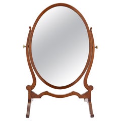 English oval swinger mirror on stand, 1800-25