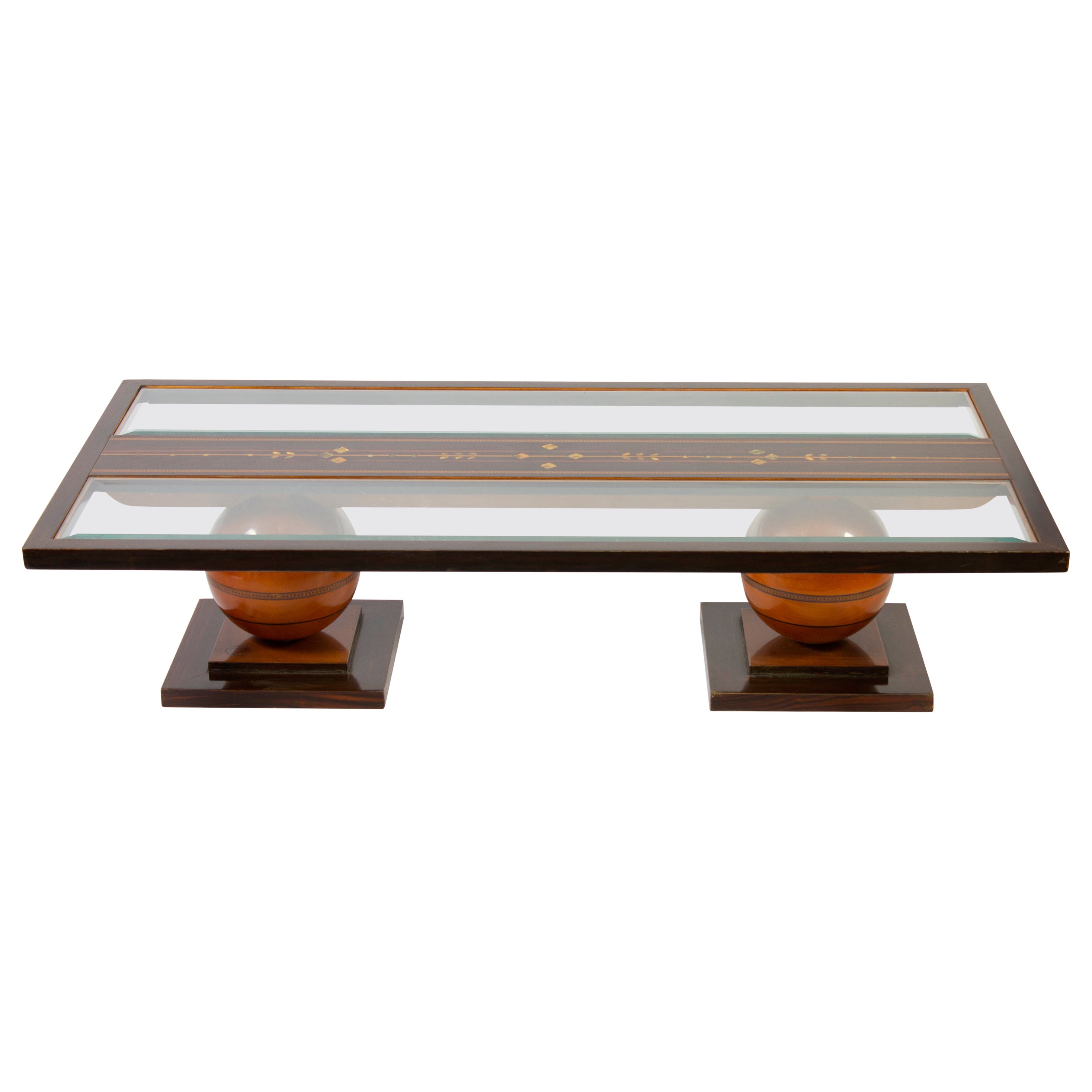 Elegant  Liberty Coffee Table with a Precious Mother of Pearl Insert 1920' For Sale