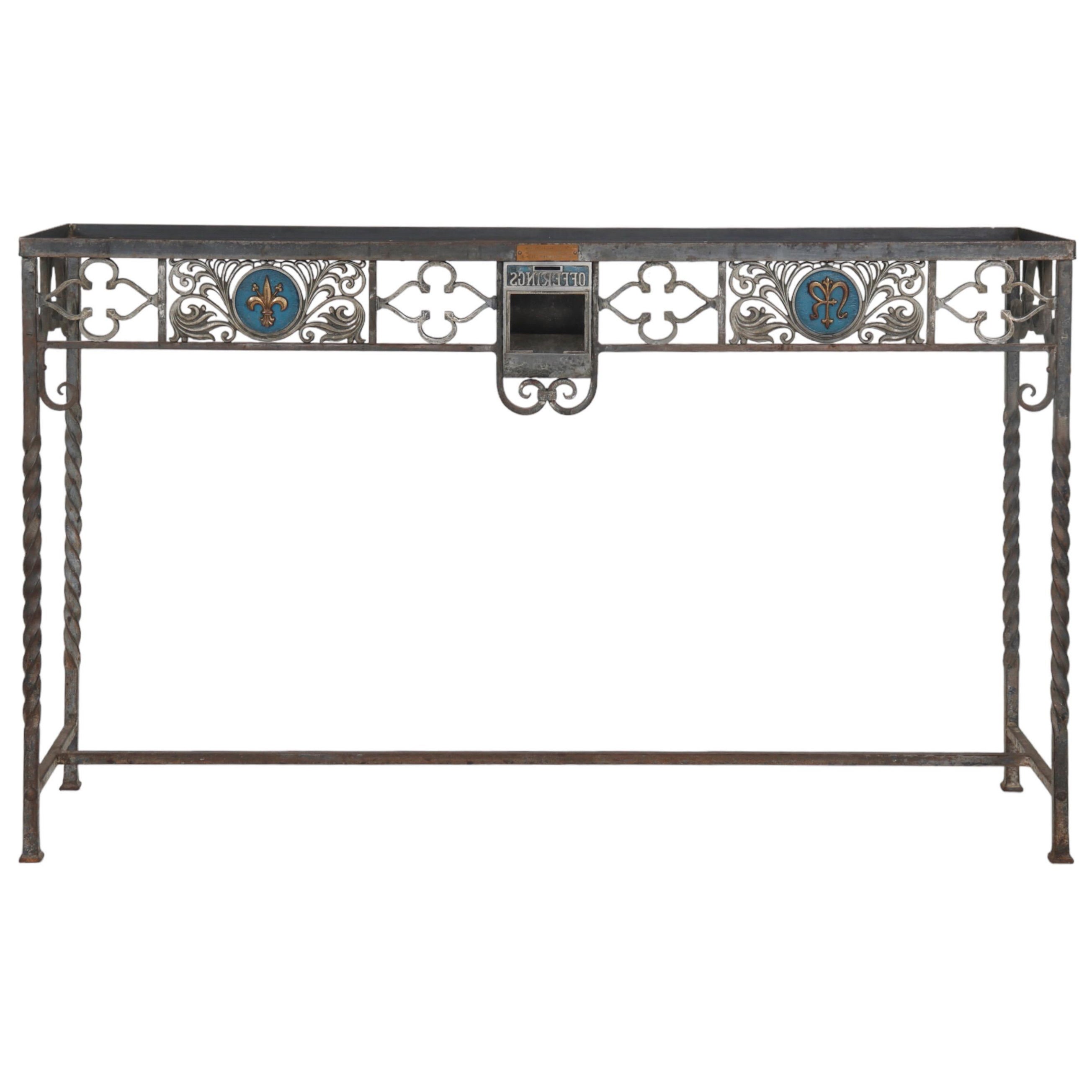 Wrought Iron Console Table For Sale