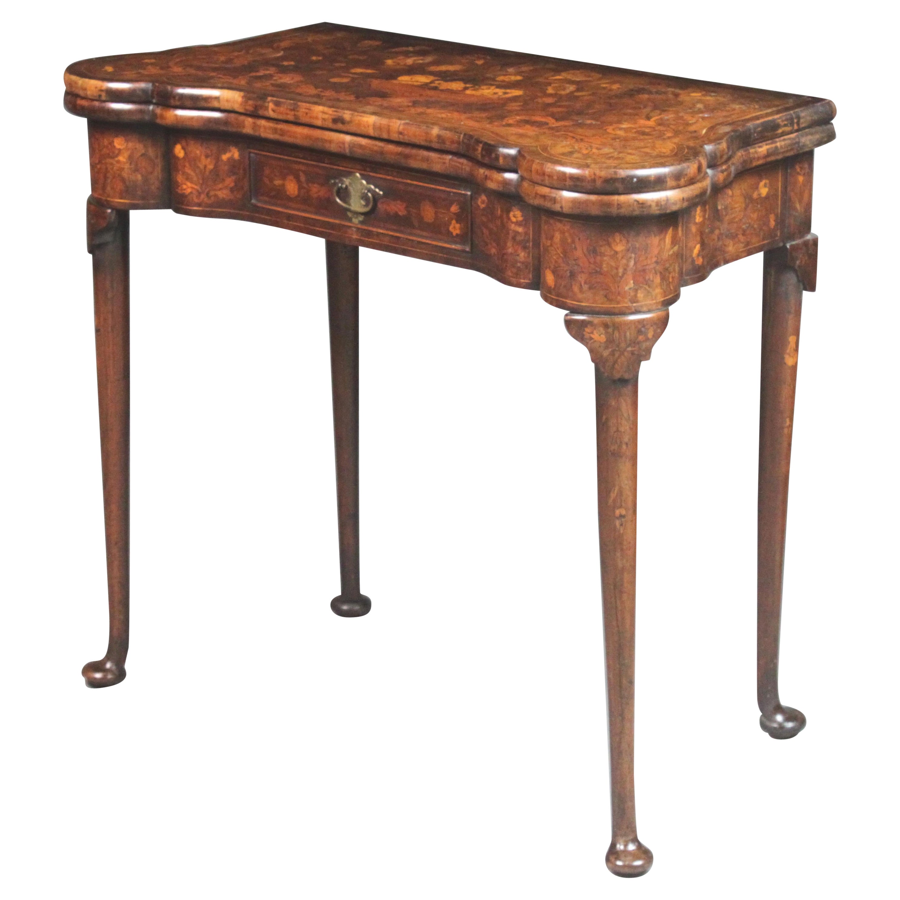 Dutch Marquetry Card Table For Sale