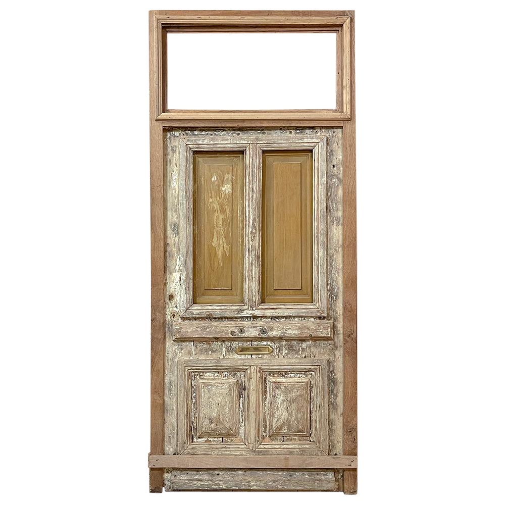 19th Century Exterior Door in Original Jam with Transom For Sale