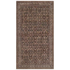 Antiker handgeknüpfter persischer Malayer-Teppich aus brauner Wolle