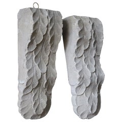 Early 20th Century Pair of Carved Stone Architectural Elements Corbels