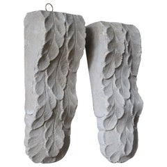 Early 20th Century Pair of Carved Stone Architectural Elements Corbels 